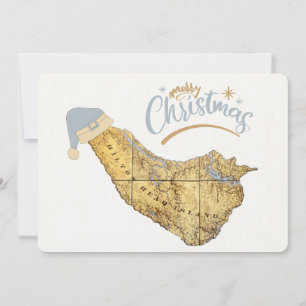 God jul Hilton Head Island Karta Coastal Julkort