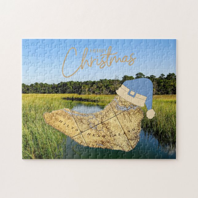 God jul Hilton Head Island Karta Marshlands Pussel (Horisontell)