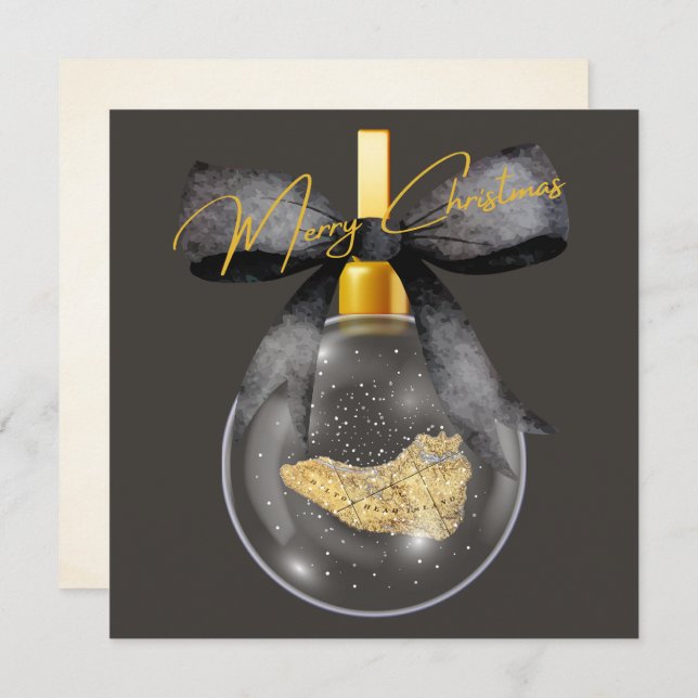 God jul Hilton Head Island Karta Ornament Julkort (Fram/baksida)