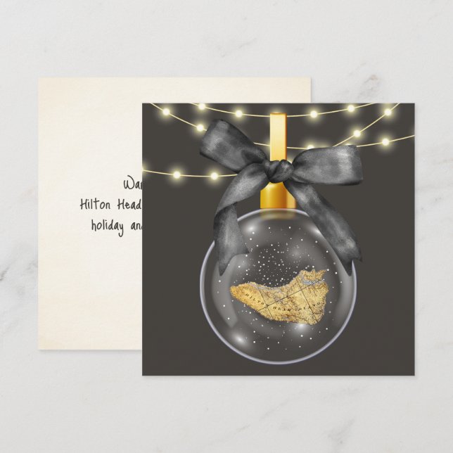 God jul Hilton Head Island Karta Ornament Julkort (Fram/baksida)