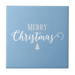God jul Himmel Blue Solid Färg #85b5da Kakelplatta
