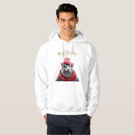 God jul Hippo beanie och scarf Hoodie