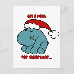 God Jul Hippo Helg Vykort