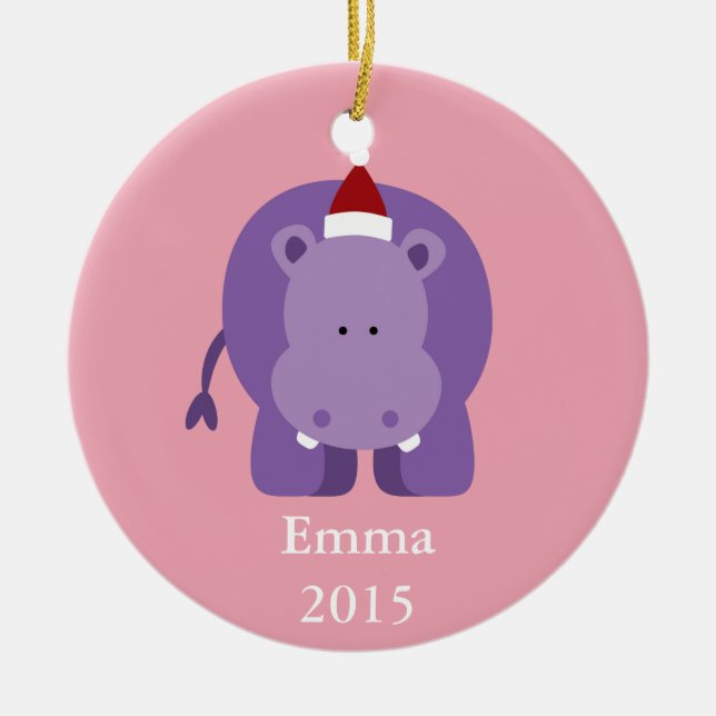 God Jul Hippo Julgransprydnad Keramik (Framsidan)