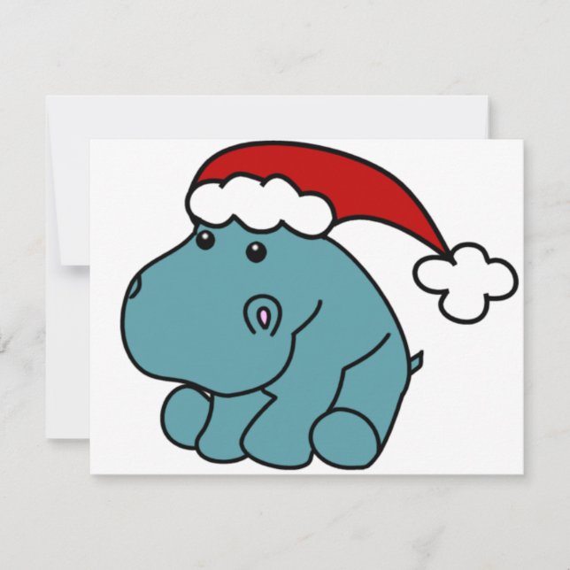God Jul Hippo Julkort (Framsida)