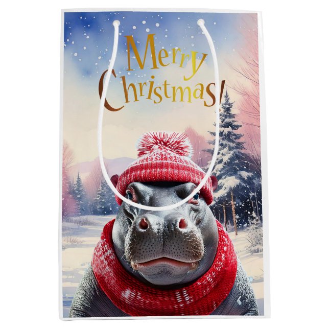 God jul Hippo Santa hat och scarf (Framsidan)