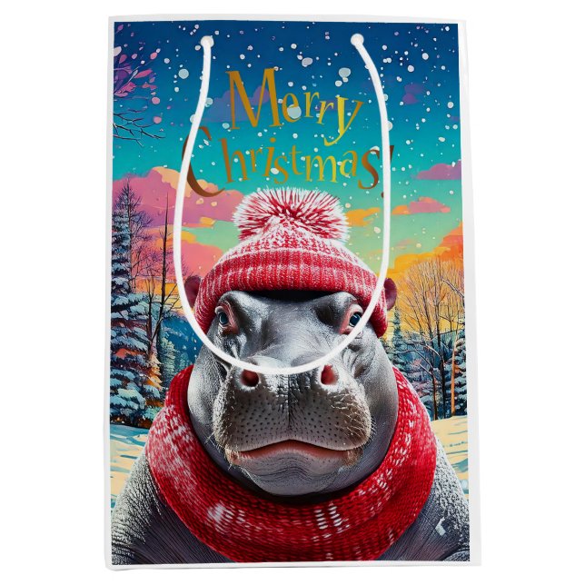 God jul Hippo Santa hat och scarf (Framsidan)