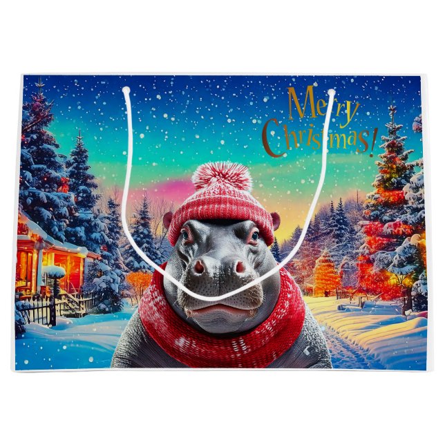 God jul Hippo Santa hat och scarf (Framsidan)