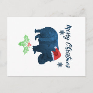 God Jul Hippo Vykort