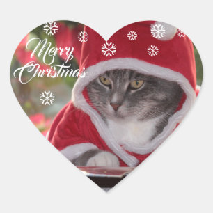 God jul hjärtformat klistermärke