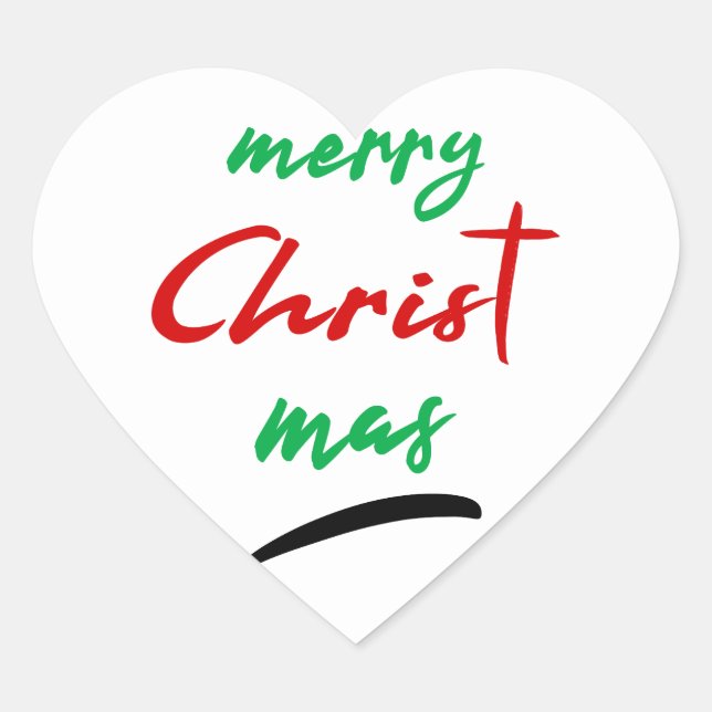 God jul hjärtformat klistermärke (Framsida)