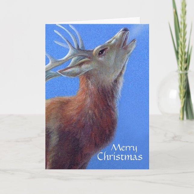 God jul hjort bra art-kort helgkort (Framsida)