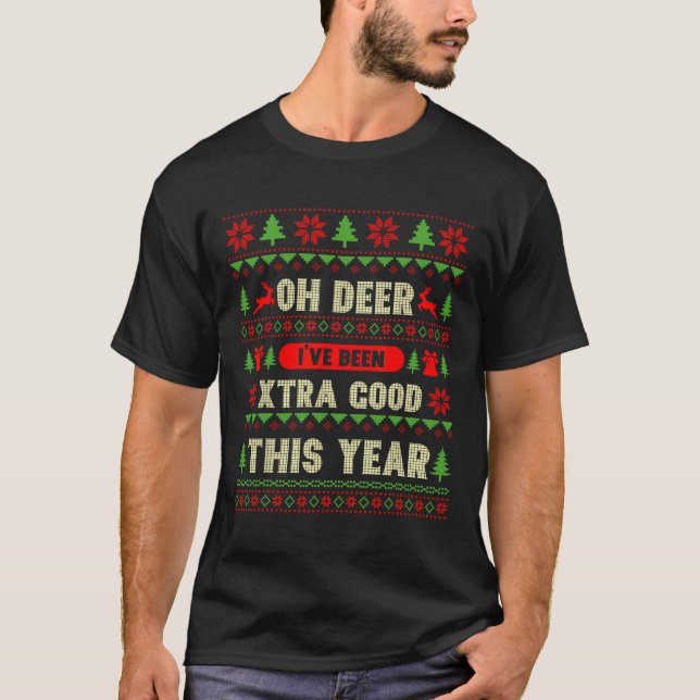 God jul, Hjort, jag har varit Extra Bra. T Shirt (Framsida)