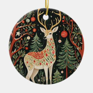 God Jul-Hjort, midnatt Julgransprydnad Keramik