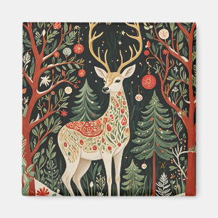 God Jul-Hjort, midnatt Magnet