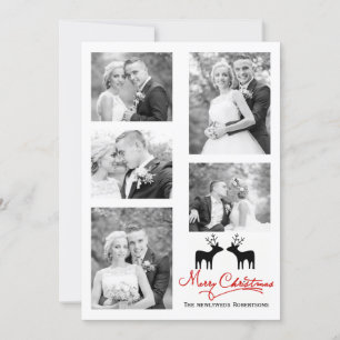 God jul hjort newlyweds fotokollage julkort