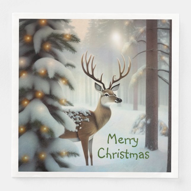 God jul Hjort Pappersservett (Framsida)