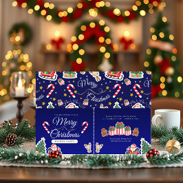 God jul, HO!HO!HO! Blåinbjudan för anpassningsbar Inbjudningar