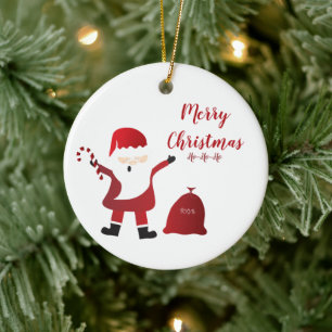 God jul Ho Ho Ho Jultomten Julgransprydnad Keramik