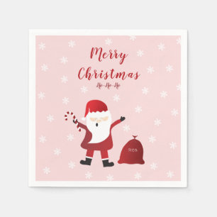 God jul Ho Ho Ho Jultomten Red White Pappersservett
