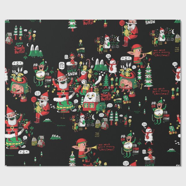 God jul HO-HO-HO som slår in papper! Presentpapper (Platt)