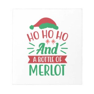 God jul Ho Ho och en Flaska av Merlot Anteckningsblock