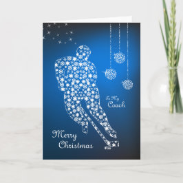 God jul Hockey Coach Snöflingor Card Helgkort