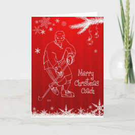 God jul Hockey Coach Snöflingor Card Helgkort
