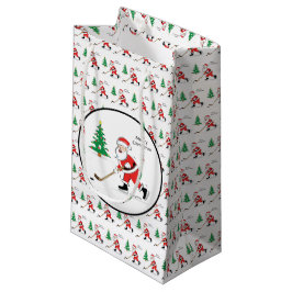 god jul Hockey Santa Small Gift Bag