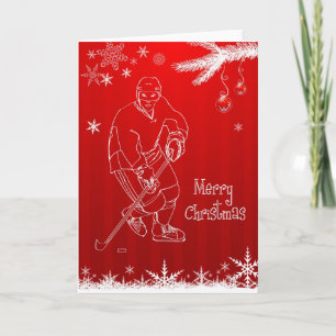 God jul Hockey Snöflingor Greeting Card Helgkort