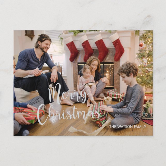 God jul högtid foto hälsning vykort (Framsida)