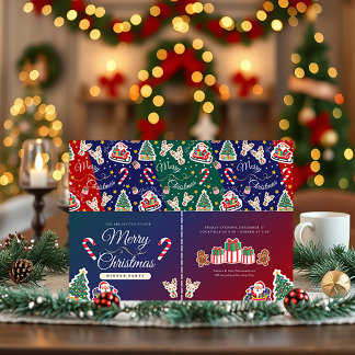 God jul HOHOHO Anpassningsbar liggande inbjudan