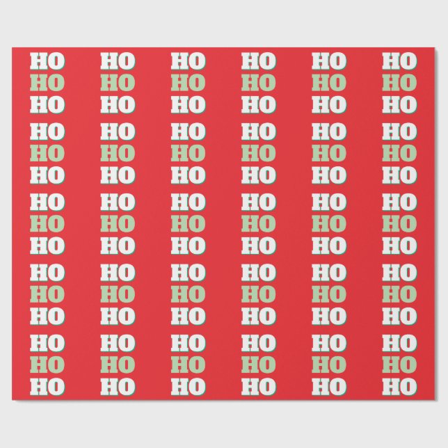 God jul HoHoHo Party minimalistisk slätting Presentpapper (Platt)