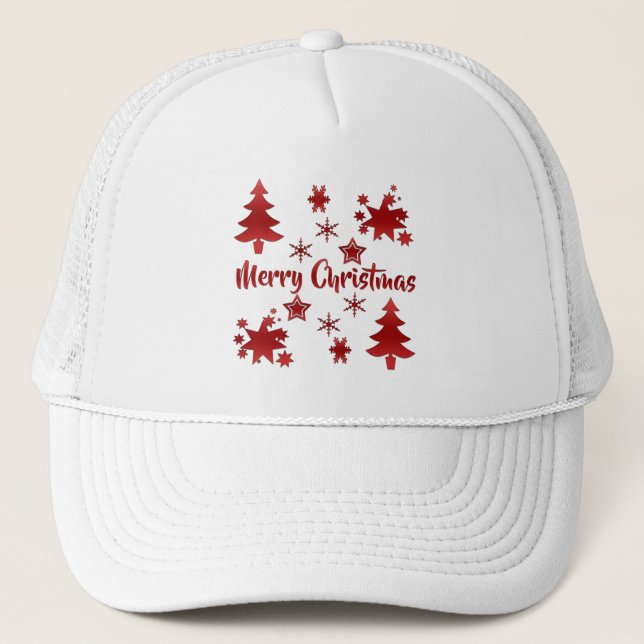 God jul, höjdarröd design, keps (Framsida)