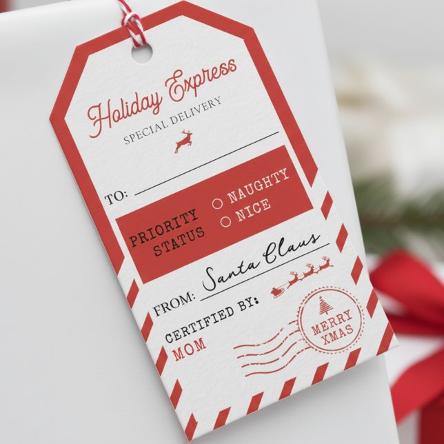 God Jul Holiday Express Post Till Från Presentetikett (Skapare uppladdad)