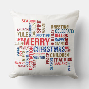 God jul Holiday Greetings Kudde