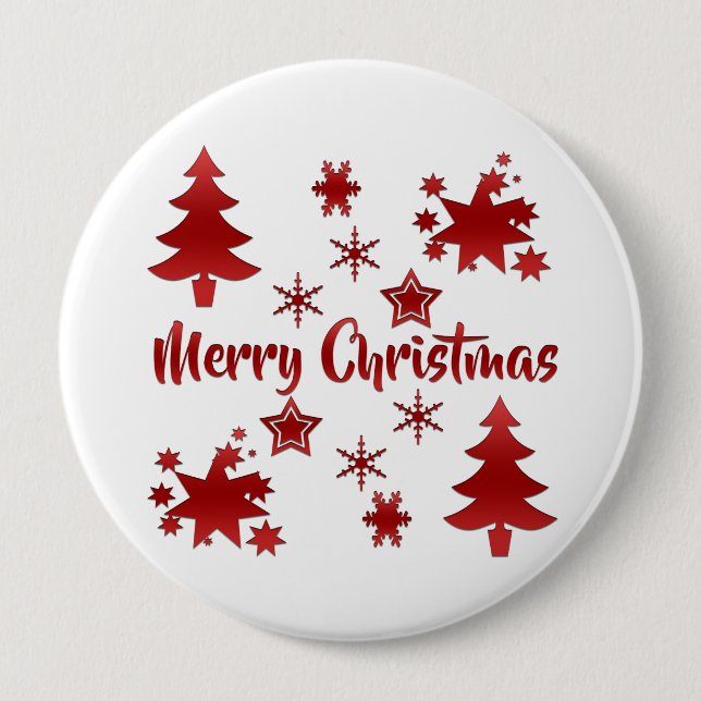 God jul, Holiday Röd Design, Knapp (Framsida)