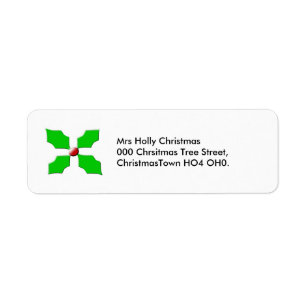 God jul Holly Anpassningsbar Adressetiketters Returadress Etikett