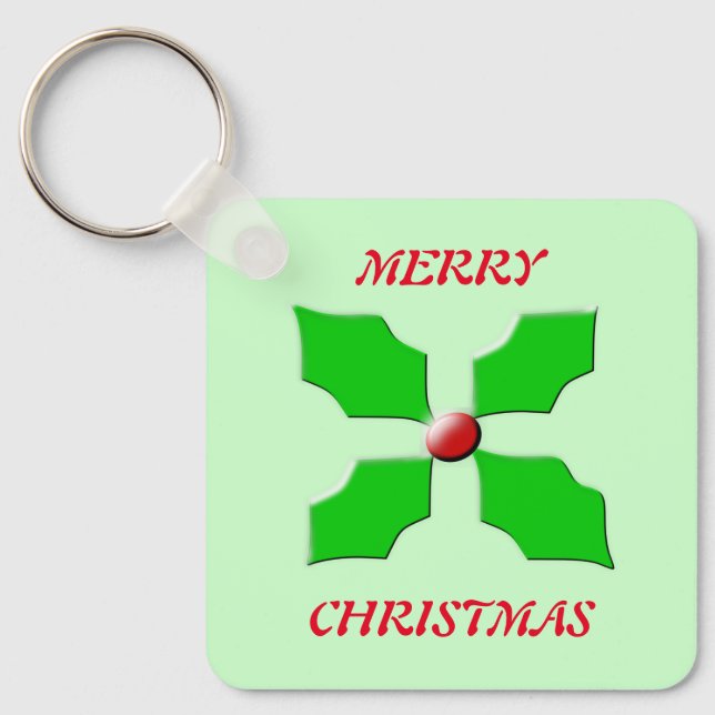 God jul Holly Anpassningsbar Nyckelring (Framsida)