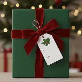 God jul Holly Berry Gift Märkre Presentetikett