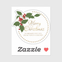 God jul Holly & Berry Label Food Gift Tin