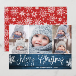 God jul Holly Berry Rustic 5 PHOTO Julkort