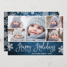 God jul Holly Berry Rustic 5 PHOTO Julkort