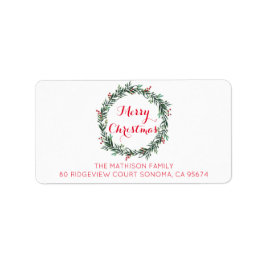 God jul Holly Berry Wandan Returadress Adressetikett