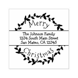 God jul Holly Berry Wandan Returadress Stämpel