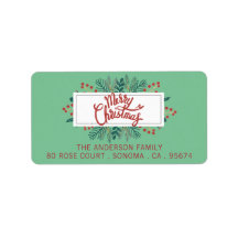 God jul Holly Boughs Grönt Returadress