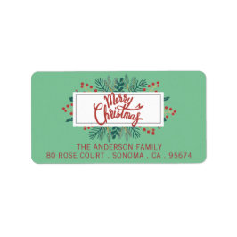 God jul Holly Boughs Grönt Returadress Adressetikett