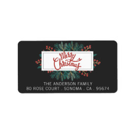 God jul Holly Boughs Returadress Adressetikett