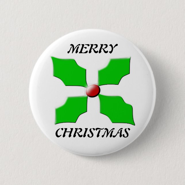 God jul Holly Button Knapp (Framsida)