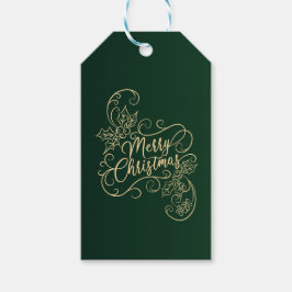 God jul Holly Grönt Hälsning Helgdag Presentetikett